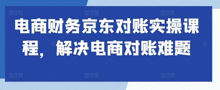 电商财务京东对账实操课程，解决电商对账难题-创业项目致富网、狼哥项目资源库