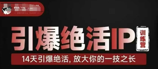 引爆绝活IP训练营，14天引爆绝活，放大你的一技之长-创业项目致富网、狼哥项目资源库