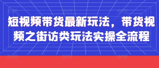短视频带货最新玩法，带货视频之街访类玩法实操全流程-创业项目致富网、狼哥项目资源库
