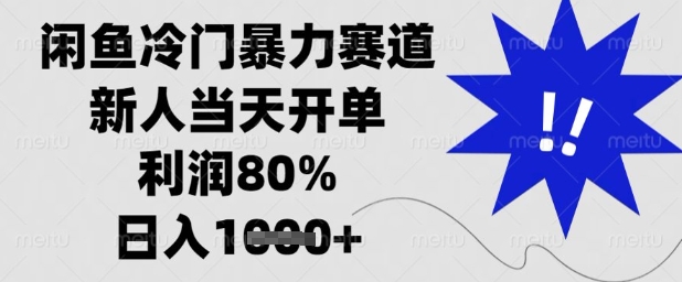 闲鱼冷门暴力赛道，新人当天开单，利润80%，日入1k+【揭秘】-创业项目致富网、狼哥项目资源库