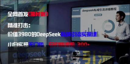 精准打击：价值3980的DeepSeek私域引流实操课，小白实操无门槛，日引精准粉300+-创业项目致富网、狼哥项目资源库