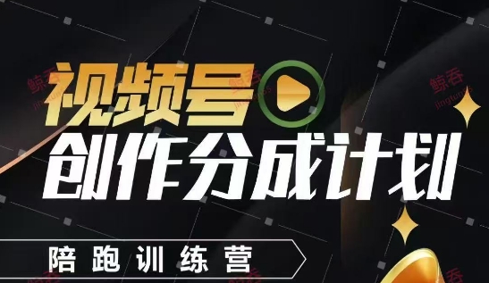 视频号创作分成计划陪跑训练营，手把手教会你如何制作视频，细水长流型项目-创业项目致富网、狼哥项目资源库