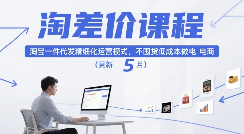淘差价课程，淘宝一件代发精细化运营模式，不囤货低成本做电商（更新5月）-创业项目致富网、狼哥项目资源库