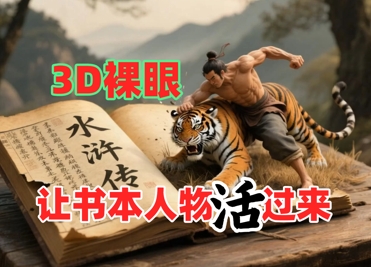 书本人物裸眼3D视频，新的玩法，流量超猛，保姆级教程-创业项目致富网、狼哥项目资源库