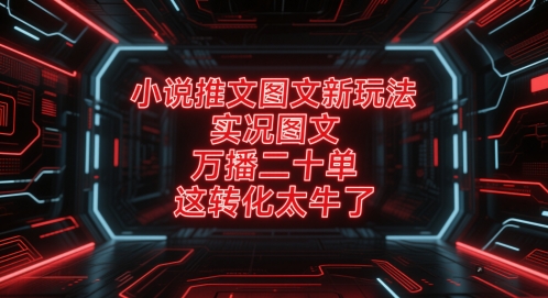 小说推文图文新玩法，实况图文，万播二十单，这转化太牛了！-创业项目致富网、狼哥项目资源库