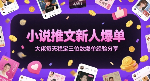 小说推文新人爆单大佬每天稳定三位数爆单经验分享-创业项目致富网、狼哥项目资源库