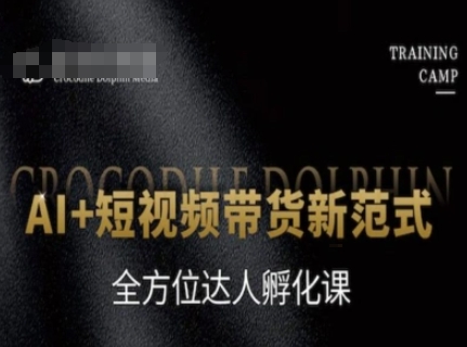 AI+短视频带货新范式，全方位达人孵化课-创业项目致富网、狼哥项目资源库
