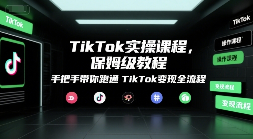 TikTok实操课程，保姆级教程，手把手带你跑通TikTok变现全流程-创业项目致富网、狼哥项目资源库