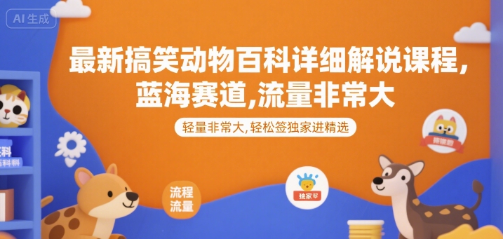 最新搞笑动物百科详细解说课程,蓝海赛道,流量非常大,轻松签独家进精选插图 最新搞笑动物百科详细解说课程,蓝海赛道,流量非常大,轻松签独家进精选插图